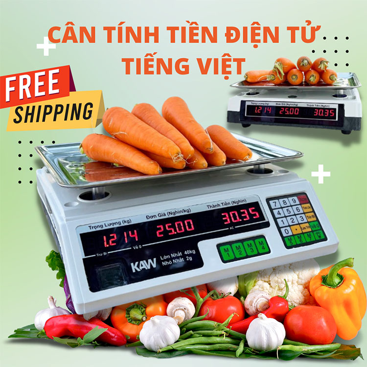 cân điện tử KAW 40kg, giá bán cân điện tử, đồ dùng nhà bếp thông minh - Cân Điện Tử Tính Tiền CHO KẾT QUẢ CHÍNH XÁC TUYỆT ĐỐI