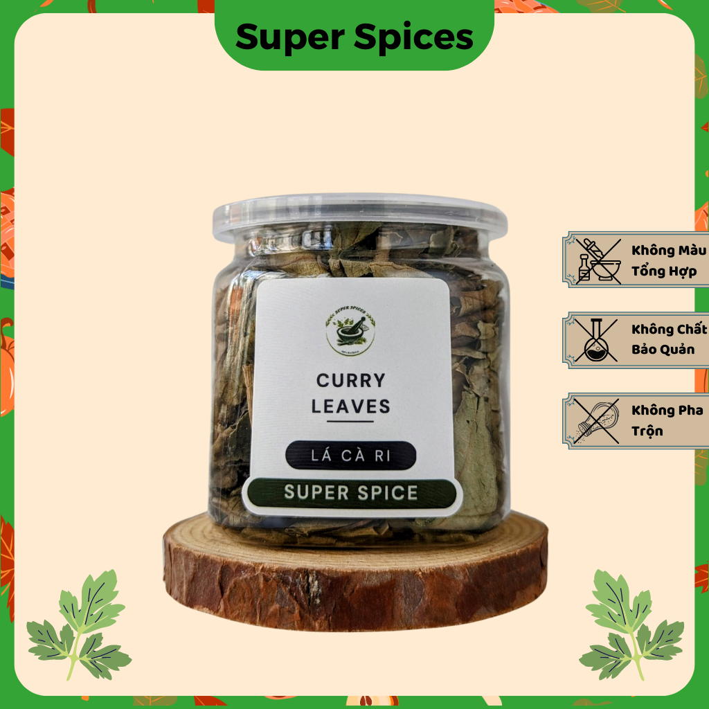 Lá cà ri sấy khô Curry Leaves Việt Nam chuyên dùng cho món cà ri hũ 25g