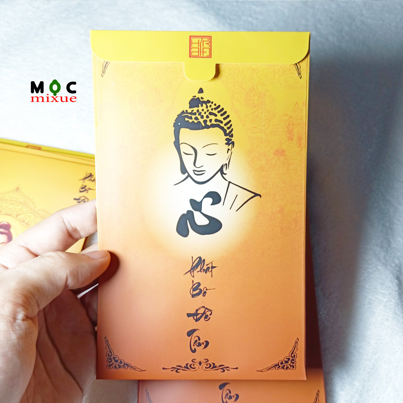 Phong bao lì xì hình phật Phát bồ đề tâm 10 chiếc 11x18cm - Mộc mixue