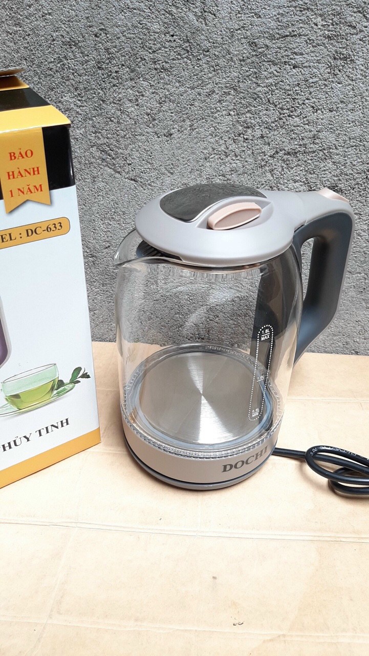 Ấm siêu tốc thủy tinh dochi dc-633