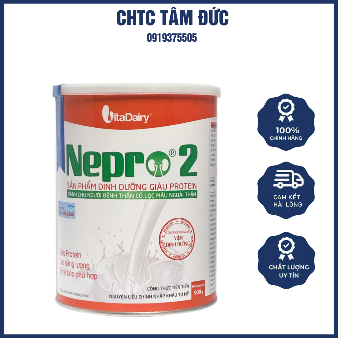 ( Tích Áp Đổi Quà )Lon Sữa 900g Nepro 2 Vitadairy Giàu Protein Dành Cho Người Thận Có Lọc Máu Ngoài Thận