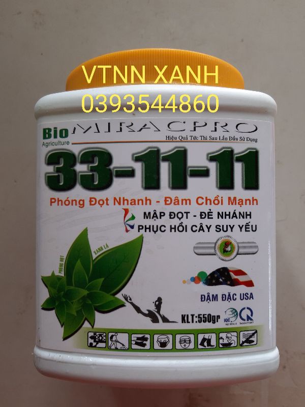 Phân bón lá 33-11-11 Phóng đọt nhanh Đâm chồi mạnh Phục hồi cây