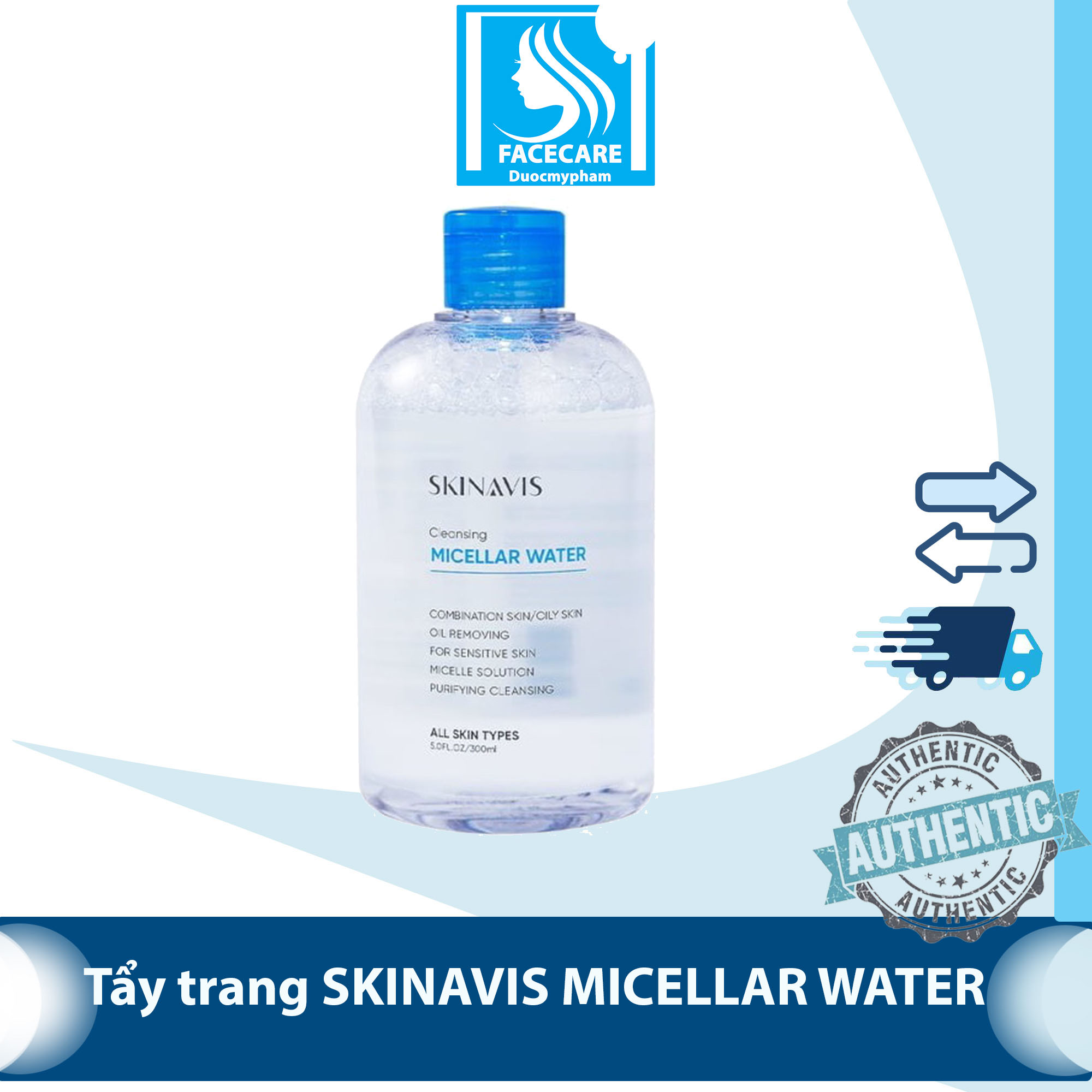 Skinavis Micellar Water – Tẩy trang dạng nước làm sạch da 300ML