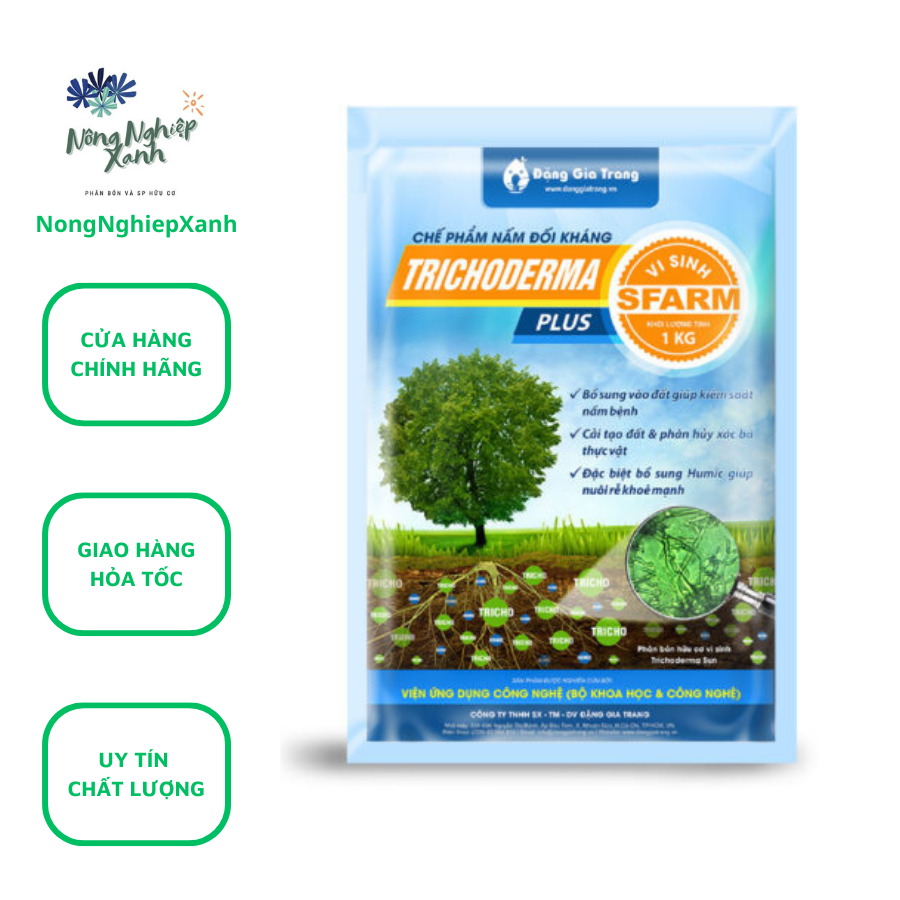 Trichoderma plus chế phẩm nấm đối kháng vi sinh Sfarm 1kg