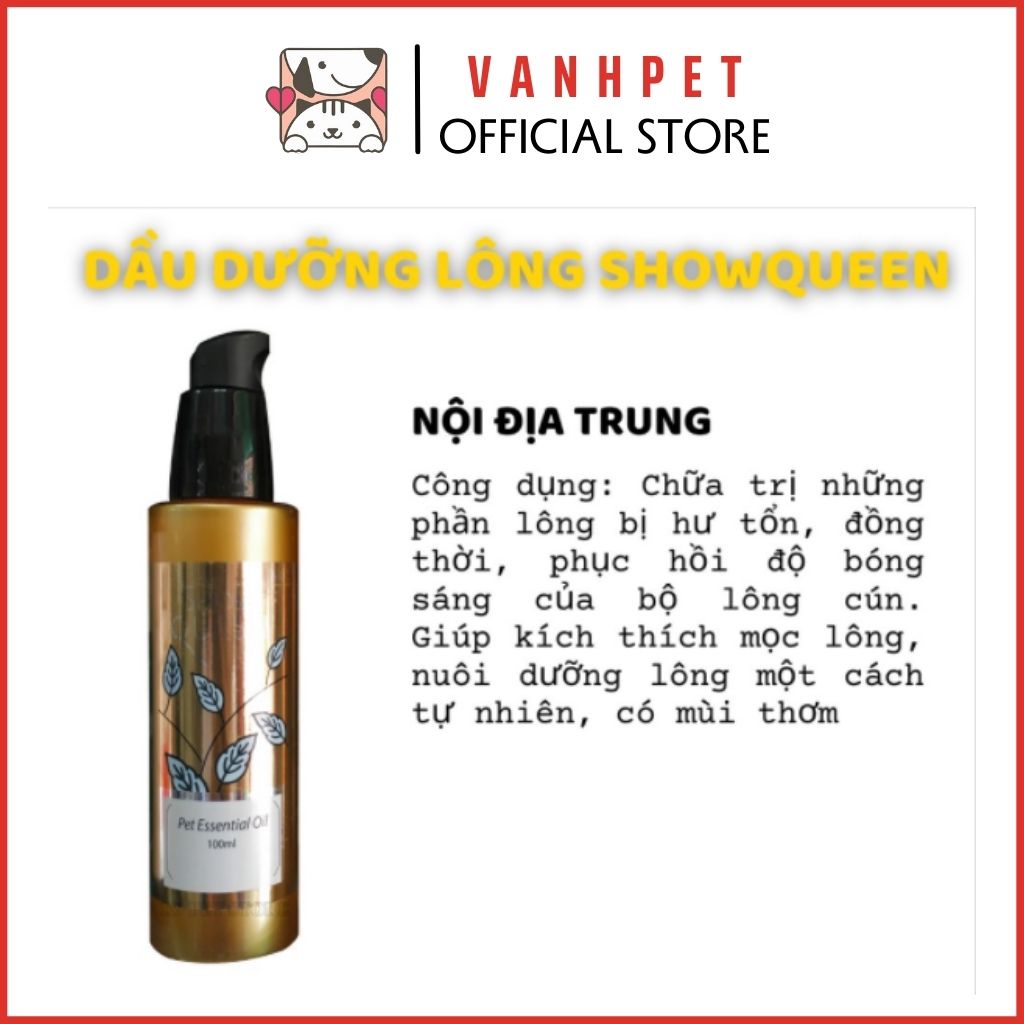 Tinh dầu dưỡng lông thú cưng Show Queen cao cấp siêu mềm mượt thơm lâu - vanhpet