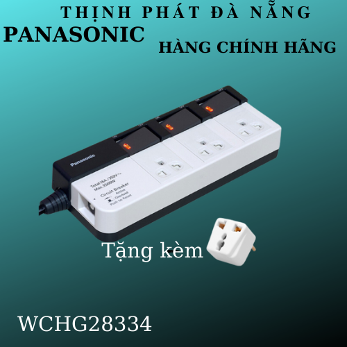 Ổ cắm điện có dây 3 ổ cắm panasonic wchg28334 - tặng kèm phích chia