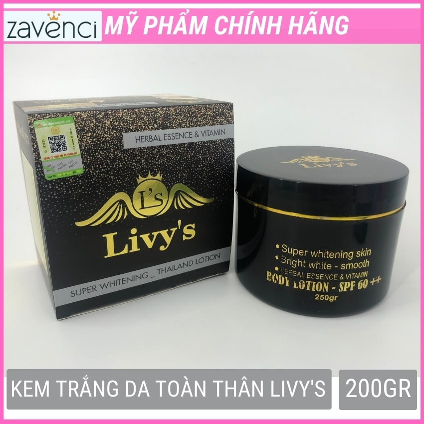 Kem body livy zavenci dưỡng trắng da toàn thân giảm thâm da sạm nâng tone sau 7 ngày