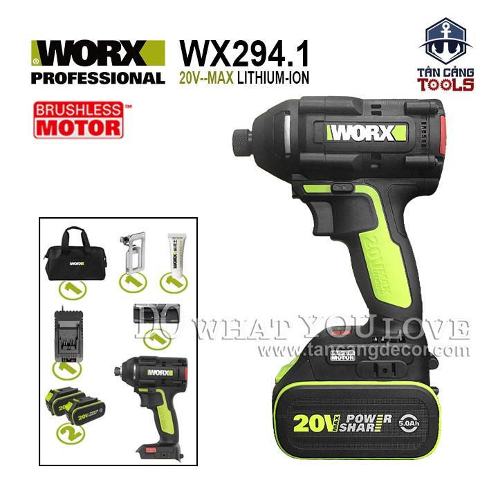 Máy vặn vít động lực dùng pin 20v worx wu294.1