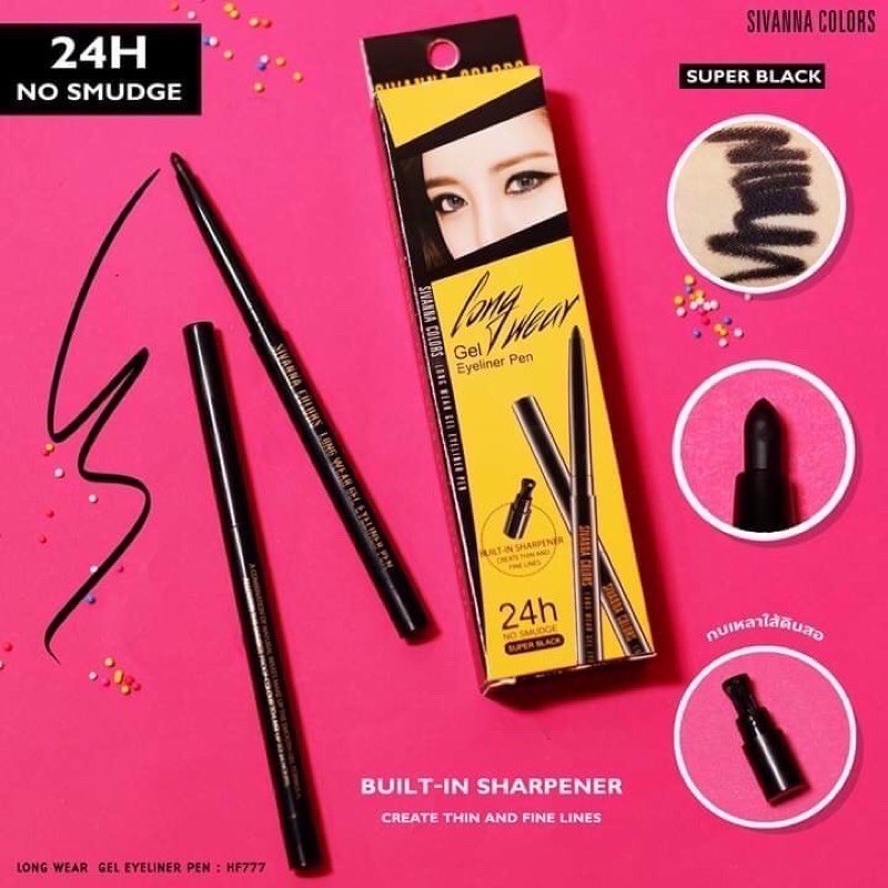 Chì kẻ mắt sivanna colors long wear gel eyeliner pen