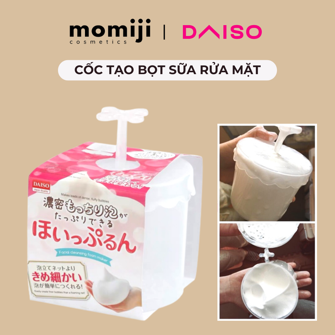 Cốc tạo bọt sữa rửa mặt daiso nhật bản