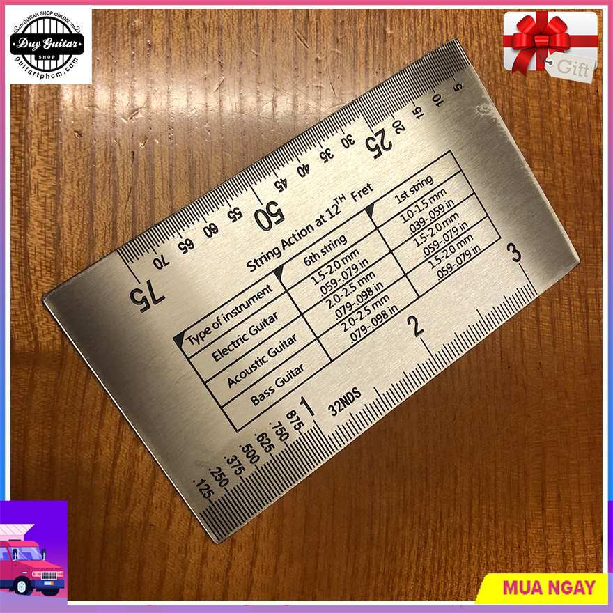 Thước đo Action đàn guitar - String Action Ruler - Vinida Guitar - Duy Guitar Store
