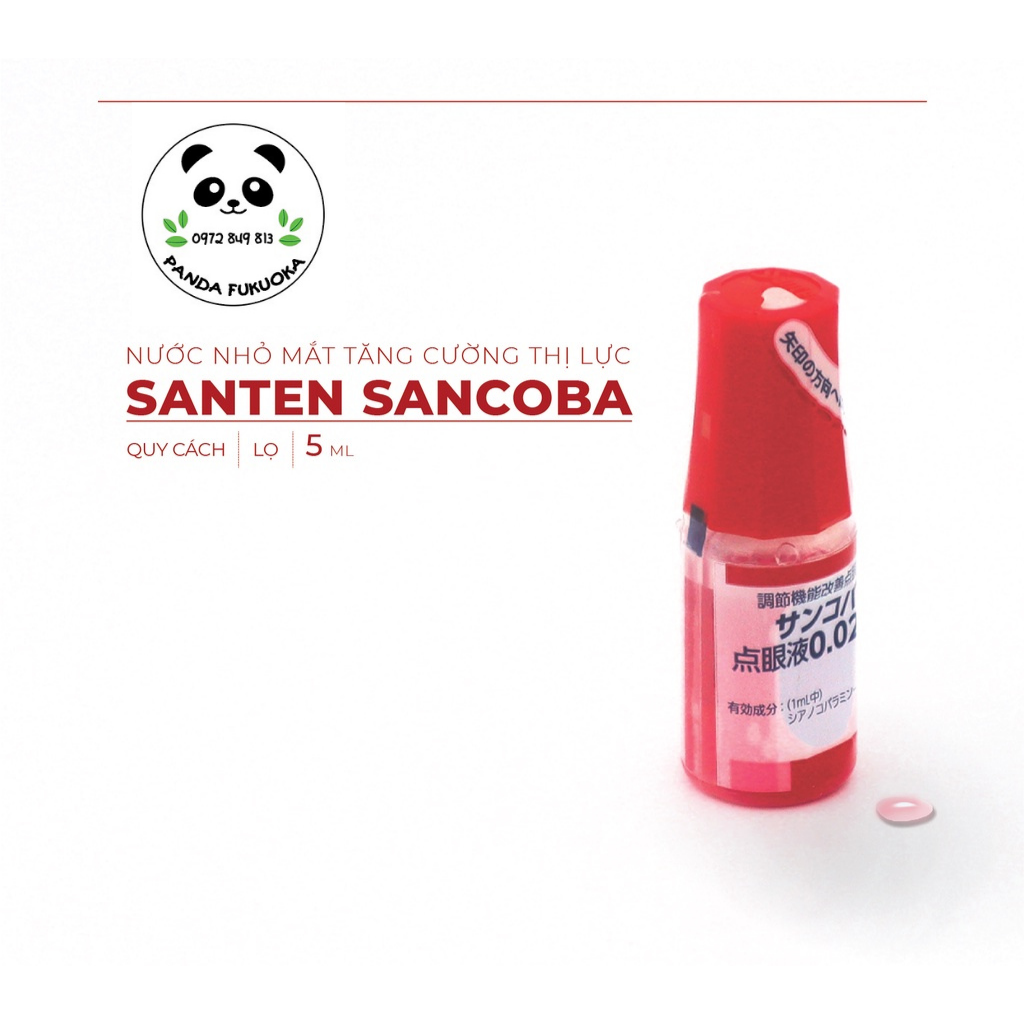 Nước Nhỏ Mắt Sancoba 5ml Nội địa Nhật chống cận thị, giảm khô mắt mỏi mắt sản phẩm số 1 Nhật Bản về chống cận thị Panda fukuoka