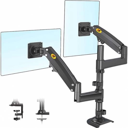 Giá Treo Hai Màn Hình Máy Tính lớn NB H180 22-32 Inch - Tay Treo Màn Hình Kép Xếp Màn Trên Dưới