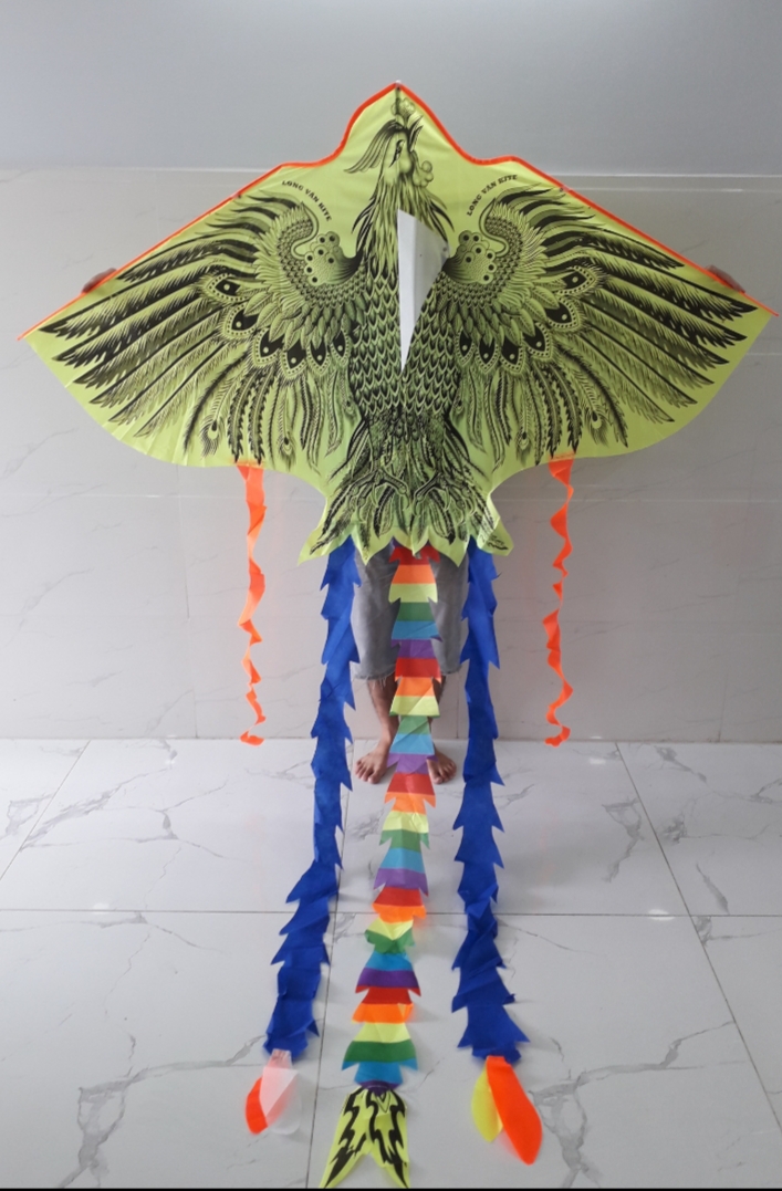 DIỀU PHỤNG HOÀNG DẠ QUANG 5 ĐUÔI SIÊU CỰC ĐẠI TẶNG KÈM TAY CẦM THẢ DIỀU CÓ DÂY 100M