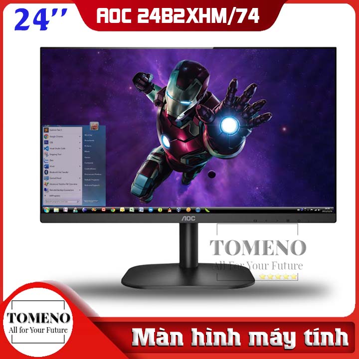 [BH 36 Tháng] Màn hình máy tính 24 inch full viền AOC 24B2XHM/74 full HD 1920*1080 75HZ cổng kết nối HDMI + VGA tện dụng  , màn hình máy tính AOC , màn hình máy tính cây , màn hình máy tính 24 Inch giá rẻ