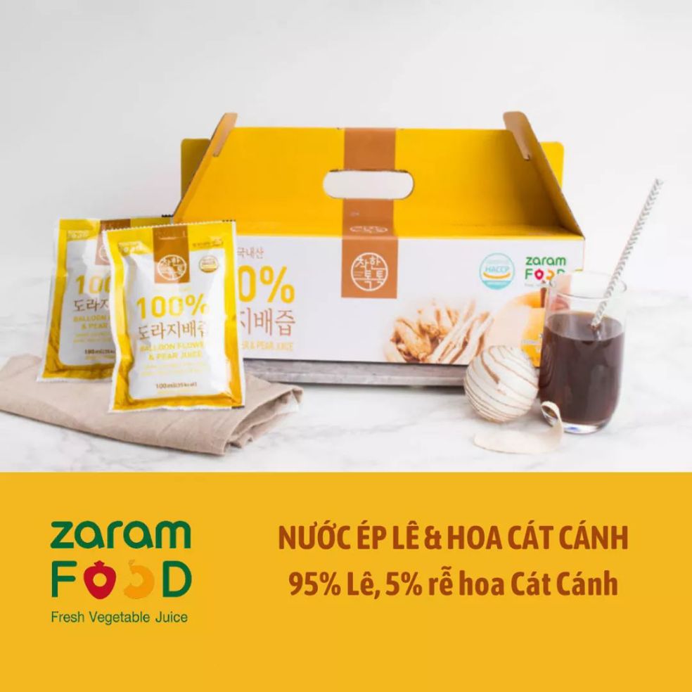 [HCM]Thùng 30 bịch nước ép Lê và Hoa Cát Cánh Zaram Food