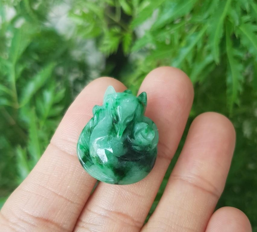 [HCM]Mặt dây chuyền Hồ ly ngọc sơn thủy thiên nhiên - xưởng buôn đá phong thủy Huỳnh Đào