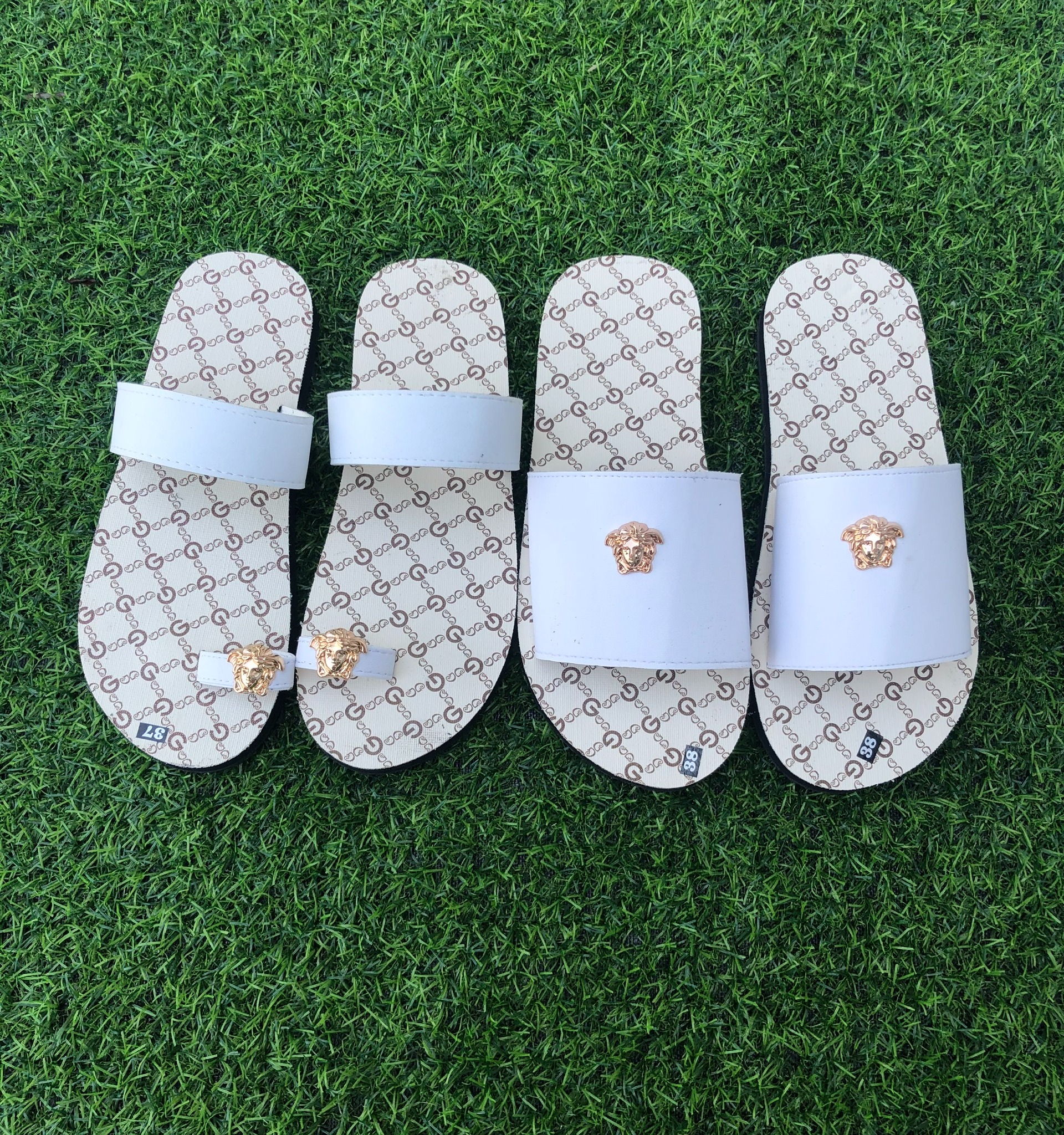 [FREESHIP + HOÀN TIỀN 50K] dép cặp nam nữ sandal đồng nai ( đế màu g kem quai trắng ) size từ 35 nữ đến 43 nam