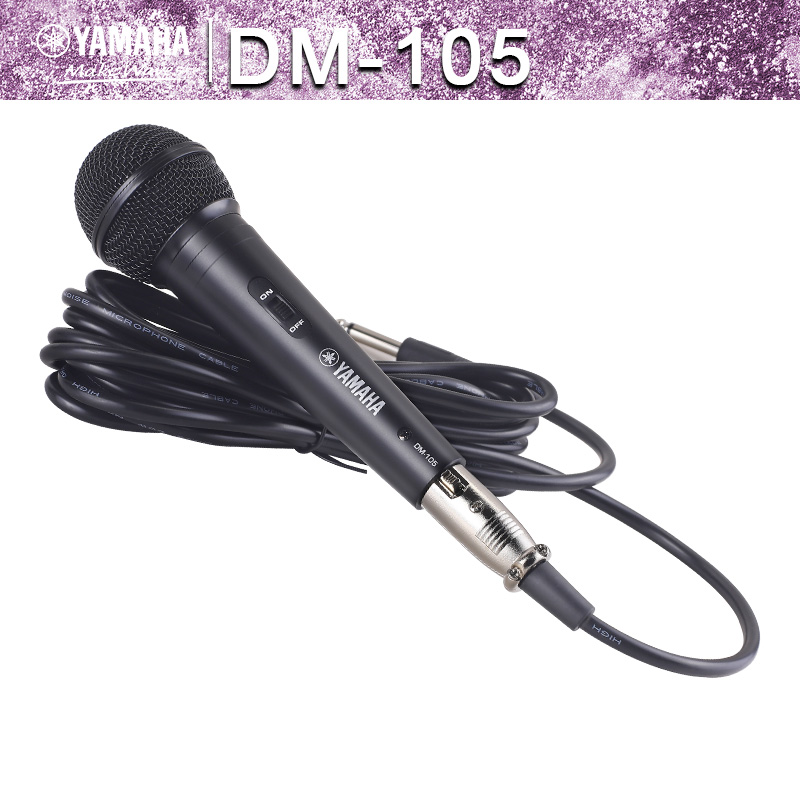 Micro hát karaoke yamaha/DM-105,micro có dây,micro karaoke có dây,có trung âm và âm trầm rõ,giọng hát rõ và tràn đầy.Chống Hú,Chống Nhiễu Tốt