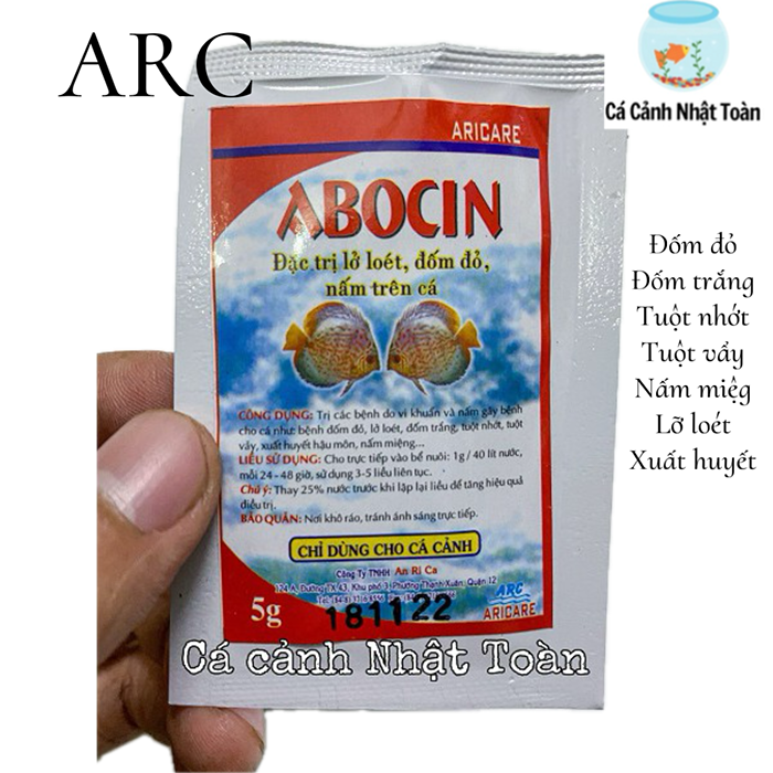 "Hoàn tiền đến 10%" ABOCIN 5G CHUYÊN LỞ LOÉT ĐỐM ĐỎ NẤM CHO CÁ