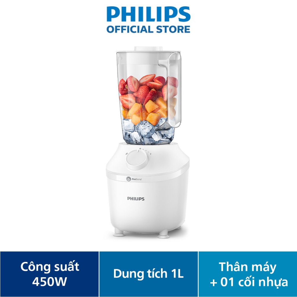 Máy Xay Sinh Tố Philips HR2041/00 Thế Hệ Mới |450W| Xay Nhuyễn Mịn - Hàng Chính Hãng