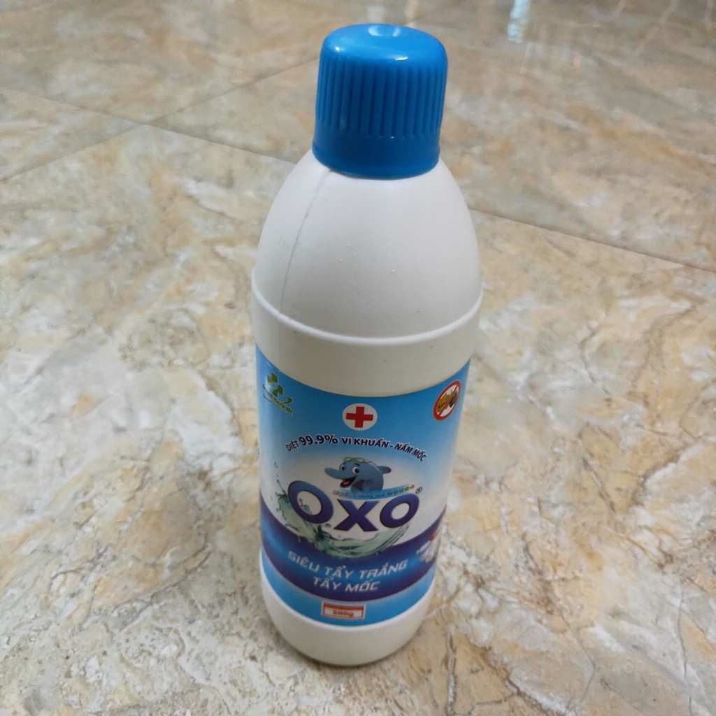Nước siêu tẩy trắng, tẩy mốc quần áo OXO chai 500ml