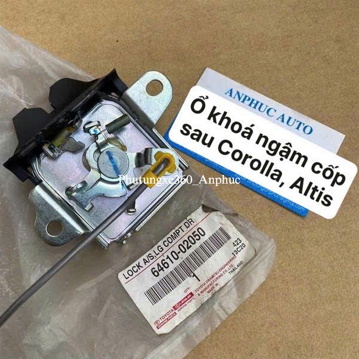 Ổ khóa ngậm cốp sau Toyota Corolla/Altis 2000-2008 chính hãng Toyota 64610-02050, 6461002050