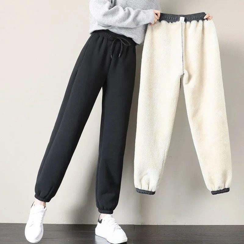 Quần jogger nỉ bông nữ thu đông mặc ấm có lót bông bên trong, jogger nỉ bông nữ rất ấm - UNQ10