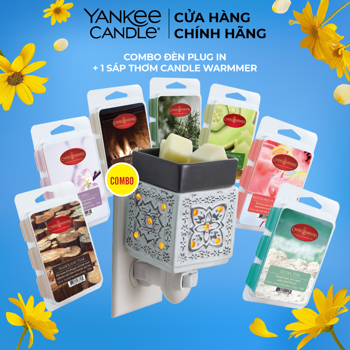 Combo Đèn Khuếch Tán Hương Thơm Plug In và Sáp thơm Candle Warmmer từ Yankee Candle