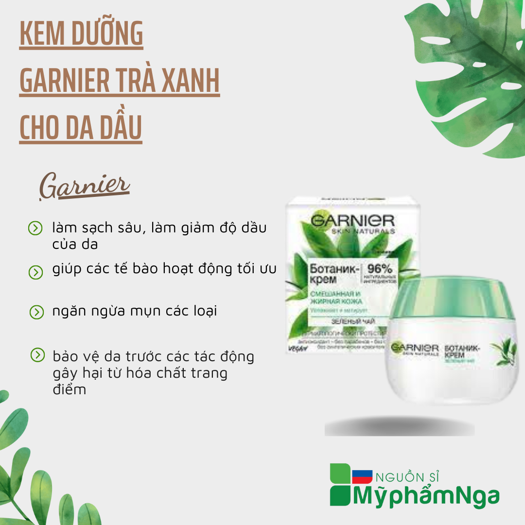 Kem dưỡng Garnier trà xanh cho da dầu