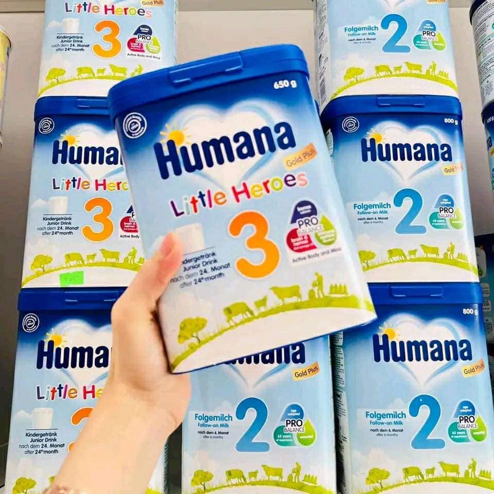 Sữa bột Humana Đức số 2, số 3 lon 650g và 800g date 1 3 24 và T7 24