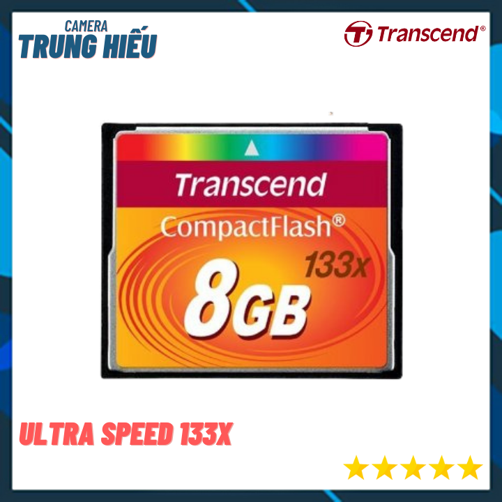 Thẻ nhớ cf transcend compactflash 8gb 133x speed dùng cho máy ảnh , máy cnc