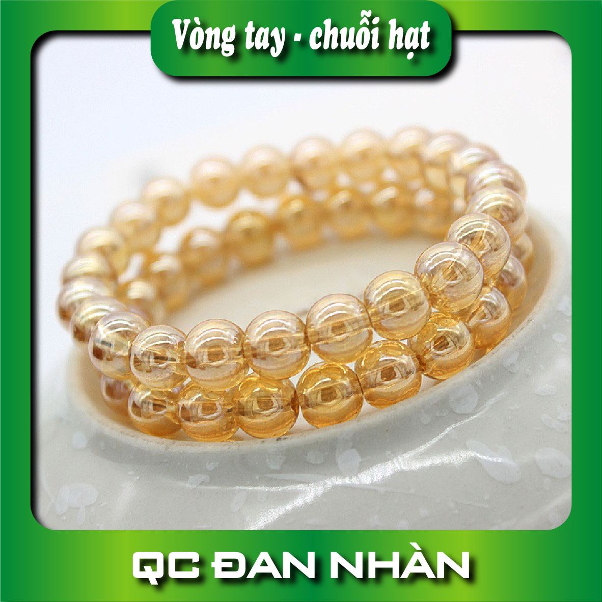 Vòng tay hạt thủy tinh pha lê, giả ngọc trai sáng bóng