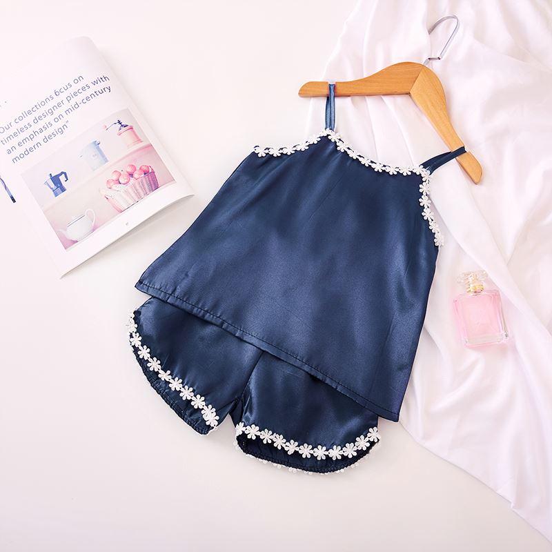 Bộ lụa thái 2 dây pha ren loại đẹp - bmng6 fstq2112