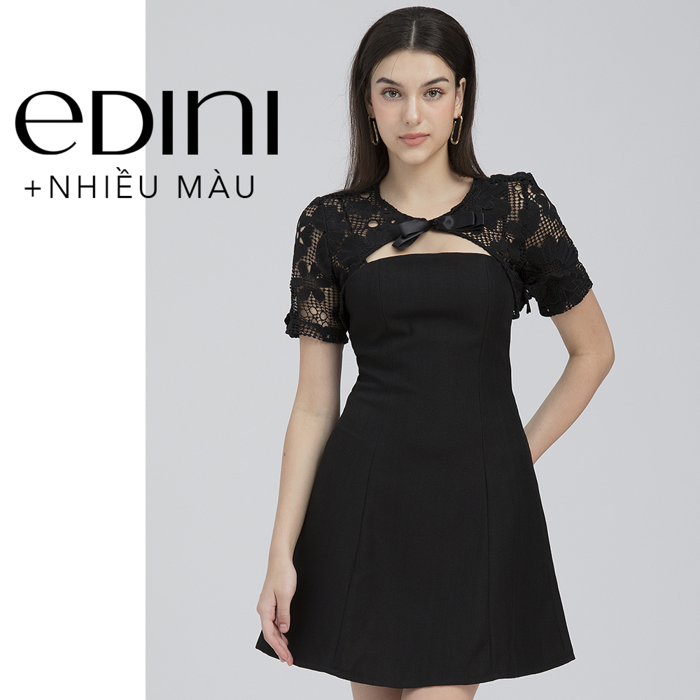 Đầm midi cổ ren - edini - d1585