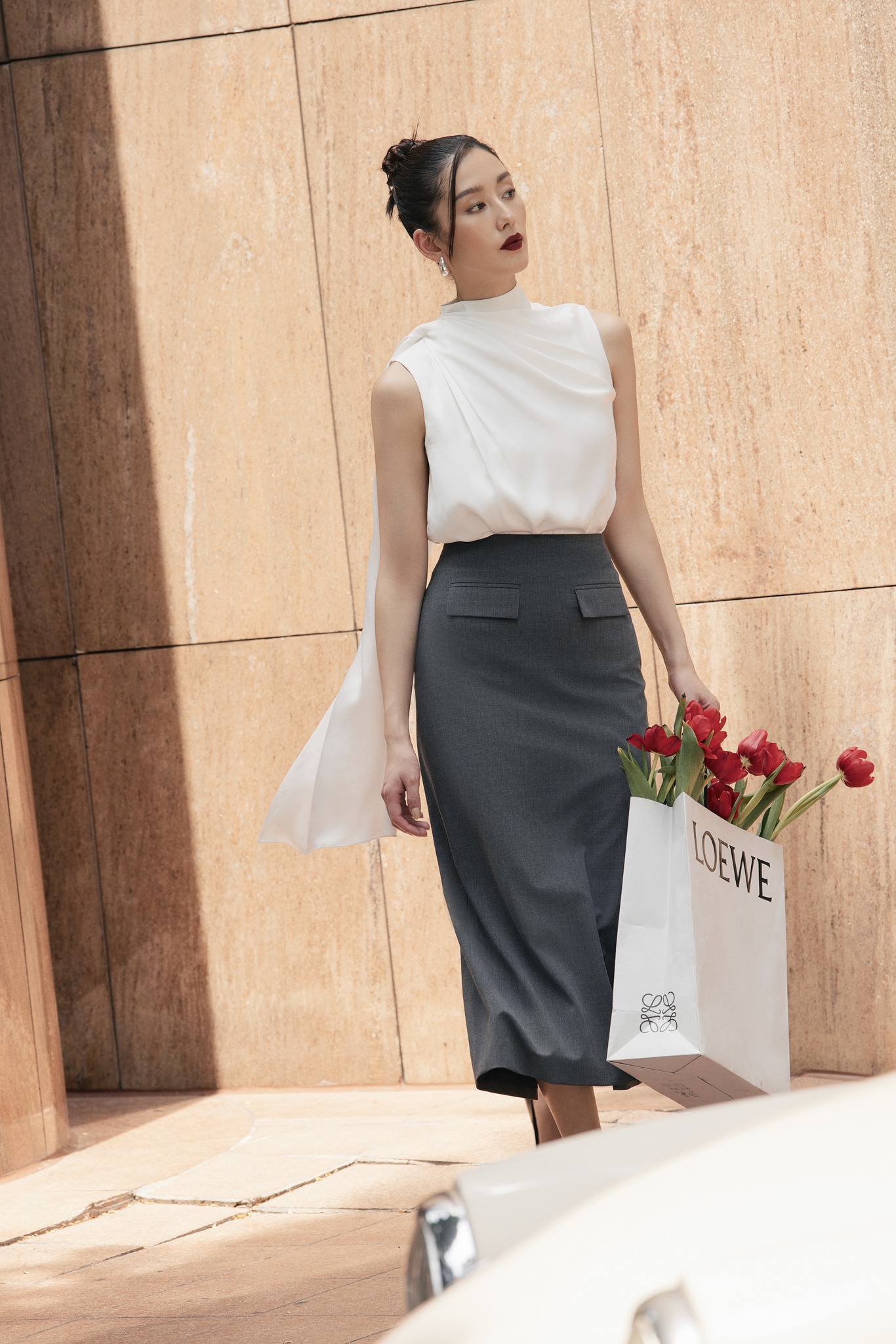 Áo sơ mi lụa chloe silk top huong boutique hbsm1128