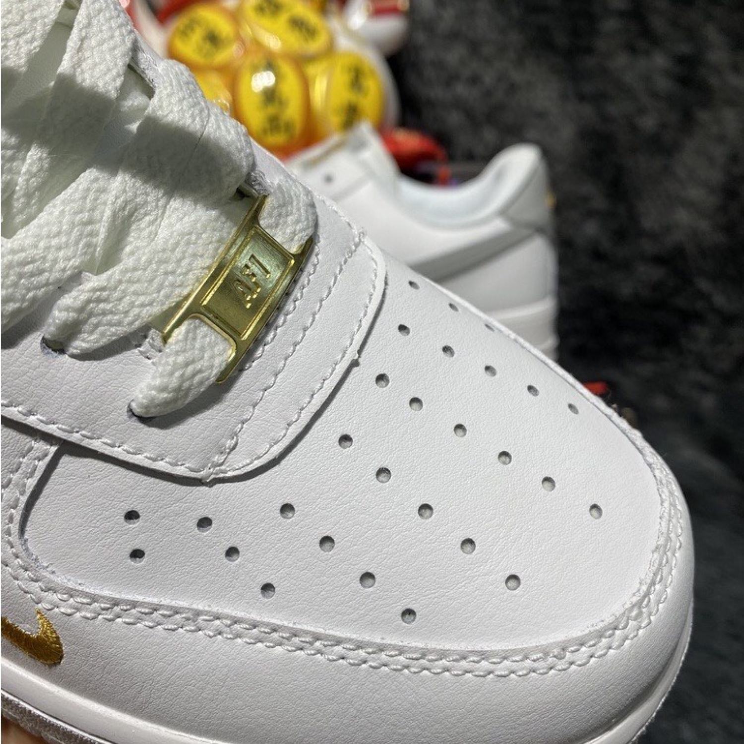 Giảm Giá Giày Thể Thao Air Force 1 Nike Vệt Xám Logo Vàng , Giày Nike Af1  Trắng Nam Nữ Bản Đẹp 2022 Full Box Bill - Beecost