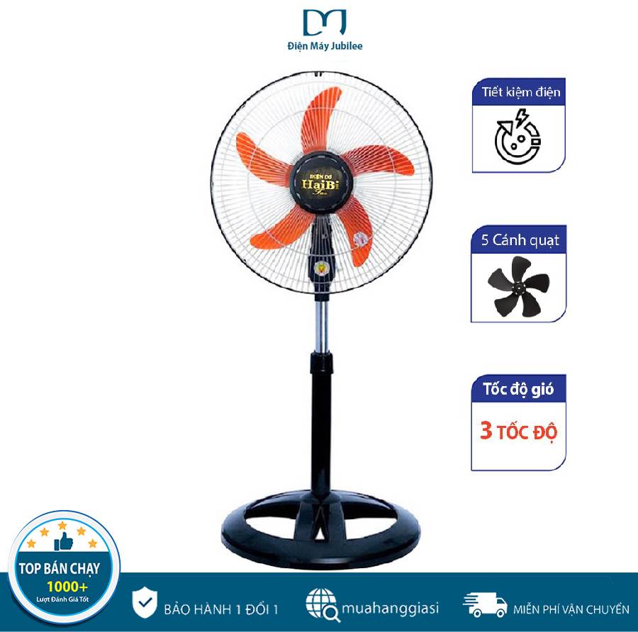 [GIAO HÀNG NHANH] Quạt Điện - Quạt Đứng - Quạt Máy Đứng- Quạt Đứng Công Nghiệp 5 cánh Haibi - BẢO HÀNH 6 THÁNG