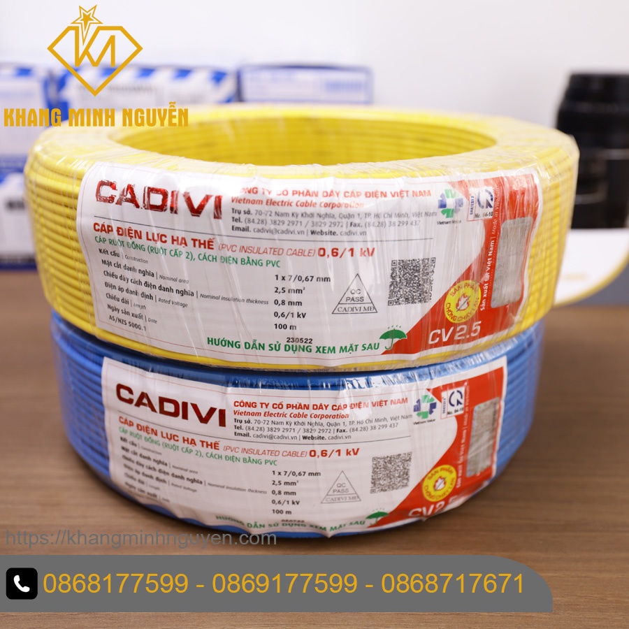 Có bán lẻ - dây điện cadivi đơn 2.5mm - 0,6/1kv - 5m, 10m, 20m - hàng chính hãng cadivi - lõi đồng nguyên chất 100%