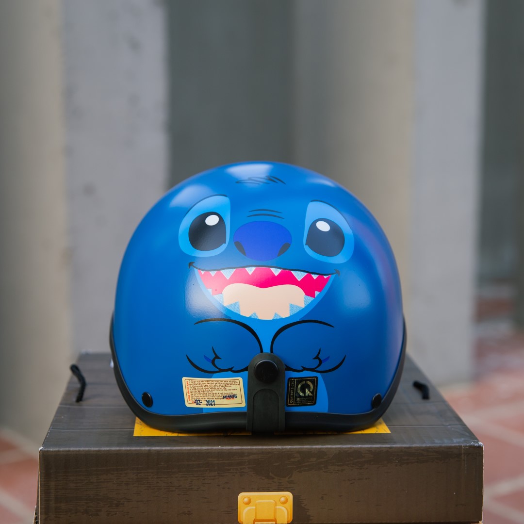 Mũ Bảo Hiểm Nửa Đầu Thiết Kế Tiêu Chuẩn HR1 – Stitch Xanh