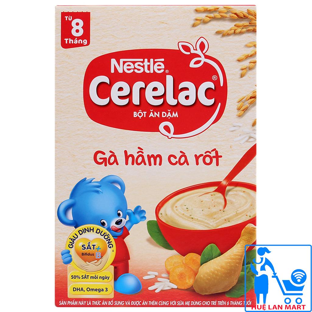 Bột ăn dặm dinh dưỡng nestlé cerelac gà hầm cà rốt hộp 200g