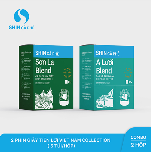 SHIN Cà Phê - Combo Sơn La và A Lưới - Phin giấy tiện lợi hộp 5 gói