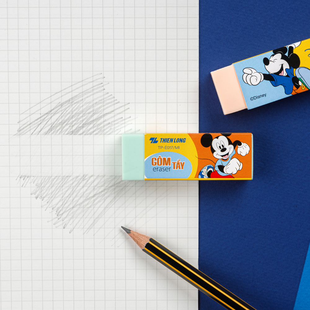 Combo gôm thiên long điểm 10 disney mickey e-017/mi - mẫu hình ngẫu nhiên