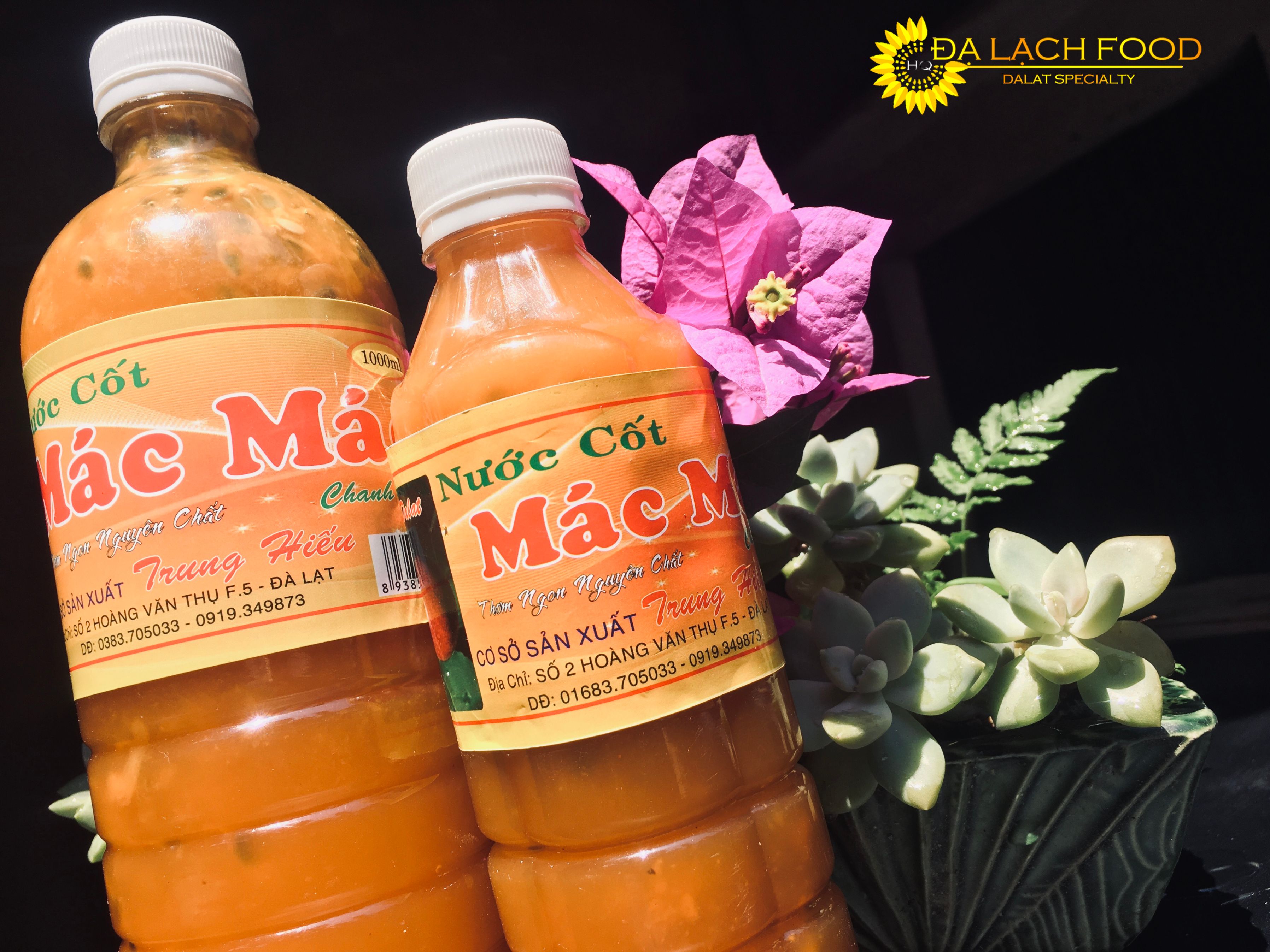 Nước cốt chanh dây có hạt nguyên chất Đà Lạt - Đặc Sản Đà Lạt/ Đạ Lạch food (1000ml)