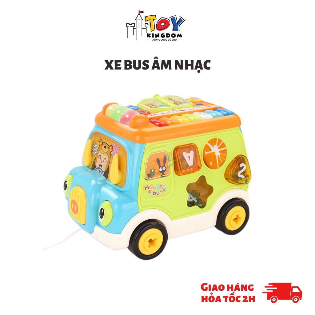 Đồ chơi ô tô thả hình khối âm nhạc toykingdom , có đàn, có nhạc dành cho bé từ 9 tháng tuổi