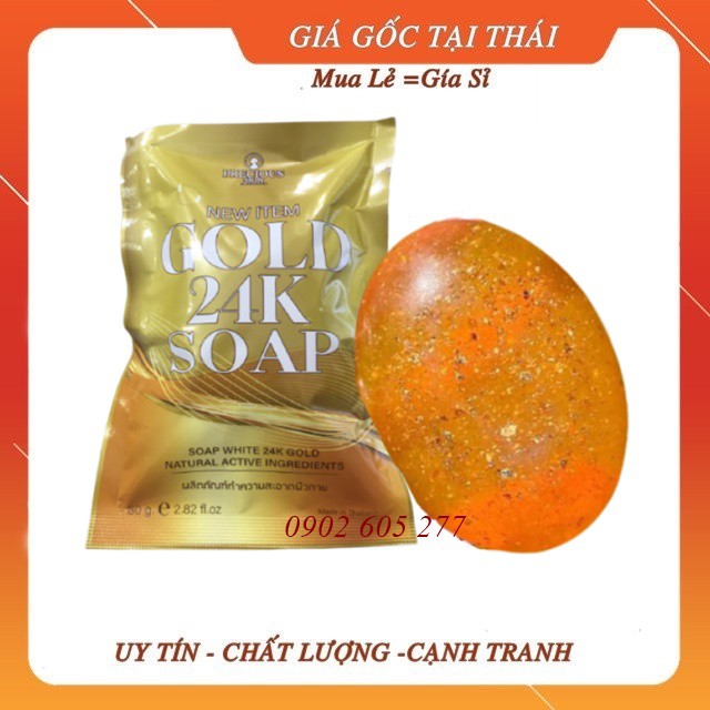 Xà phòng trắŉg da vàng new item gold 24k soap Thái Lan