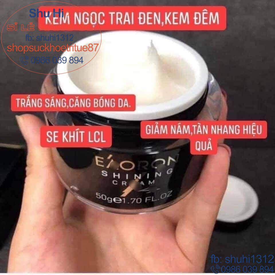 Kem dưỡng da ngày crystal brightening cream 50ml, kem dưỡng da ban đêm eaoron shinning cream 50g úc, cấp ẩm, trắng da