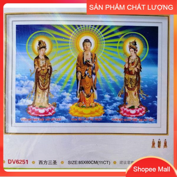 [HCM]TRANH THÊU CHỮ THẬP TAM THẾ PHẬT DV6251 kích thước 85*60cm [Hàng có sẵn]