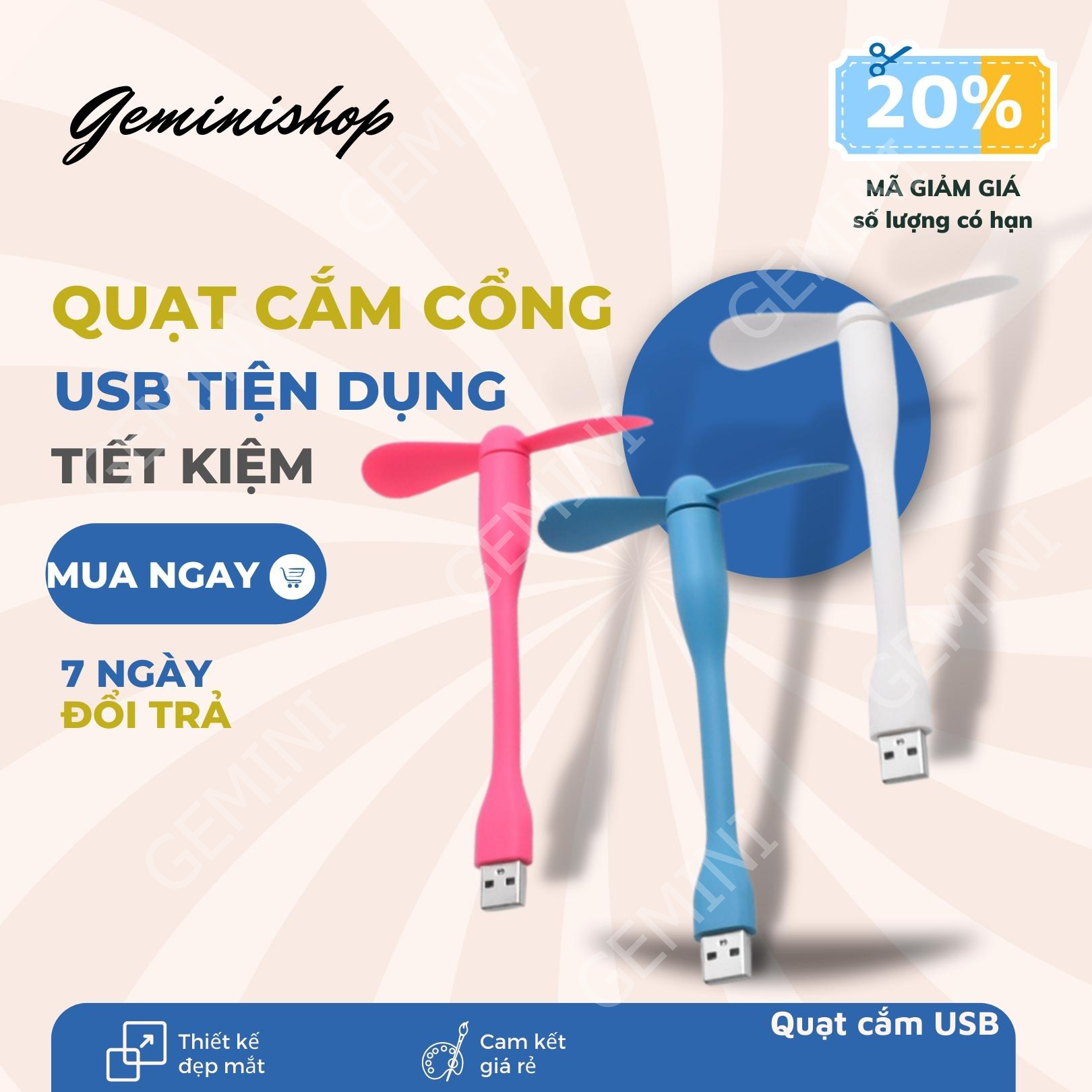 Quạt mini cổng USB