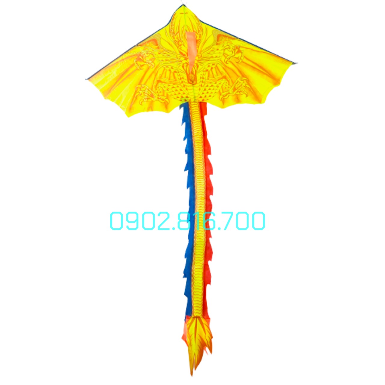 Diều rồng cánh dơi - rồng 3 đầu - diều rồng xanh đuôi dài tặng kèm cuộn dây thả diều 50m đồ chơi vận động mùa hè